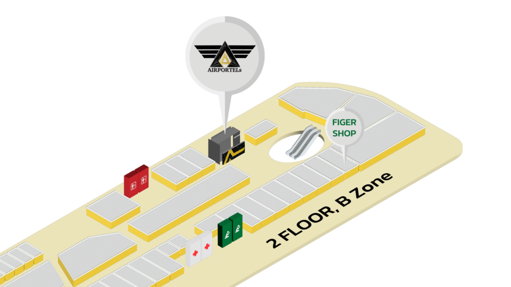 AIRPORTELs booth, 2F, Zone B